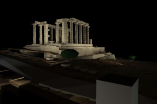 Σούνιο- Ναός Ποσειδώνα: Φωτομετρική απεικόνιση από τα βορειοανατολικά